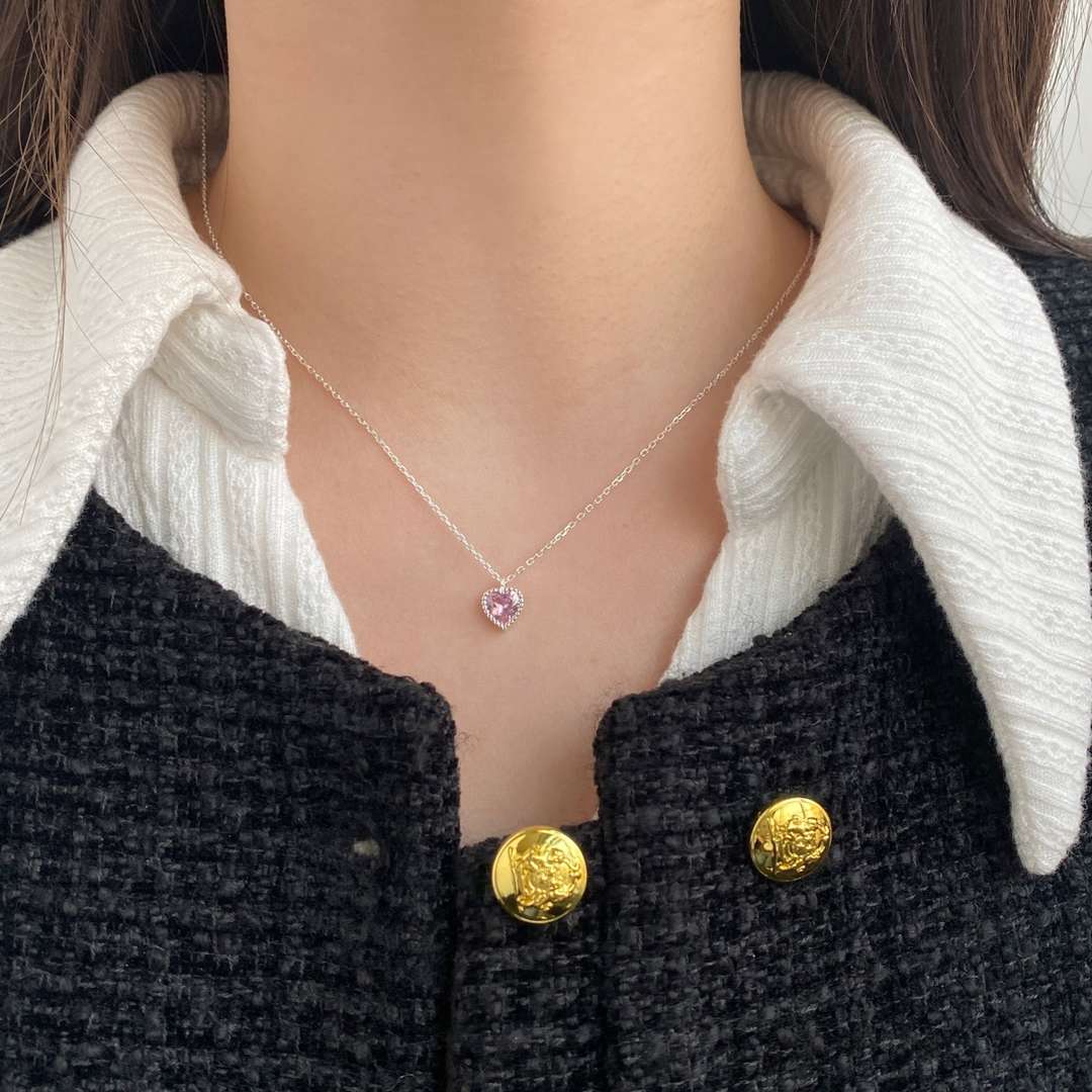 Angela Jewelry]Ornate Heart Shape Necklace