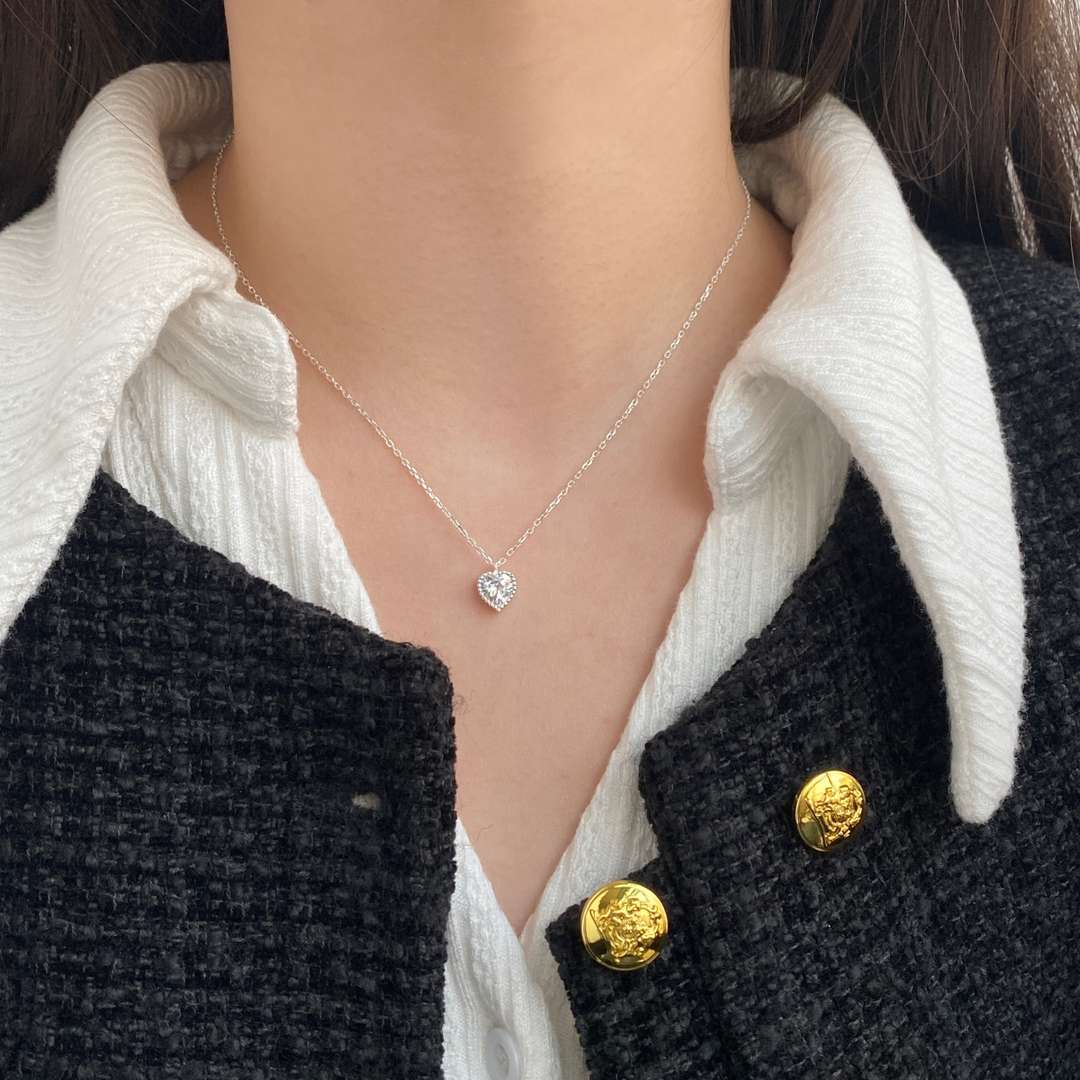 Angela Jewelry]Ornate Heart Shape Necklace