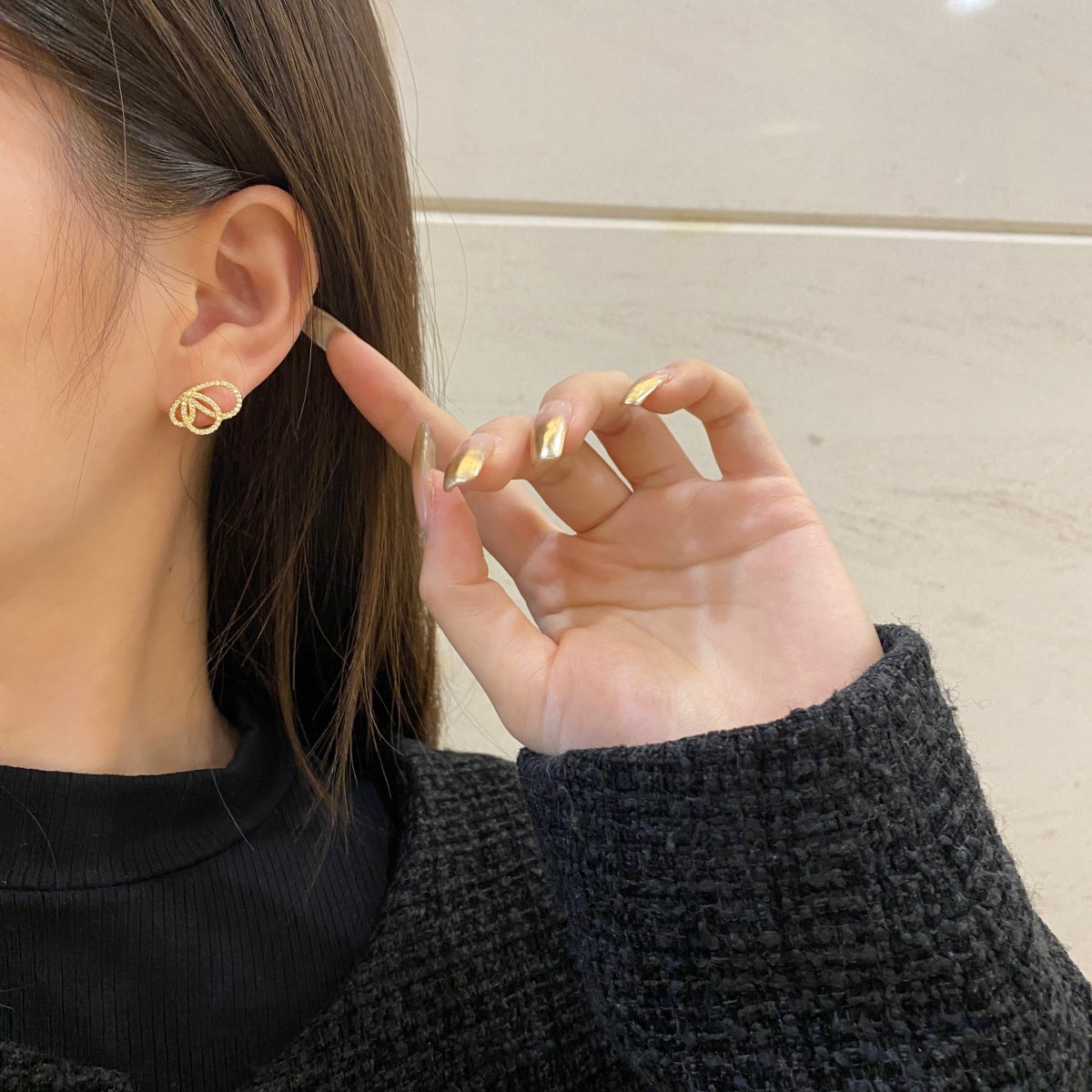 Angela Jewelry]Exquisite Butterfly Shape Earrings