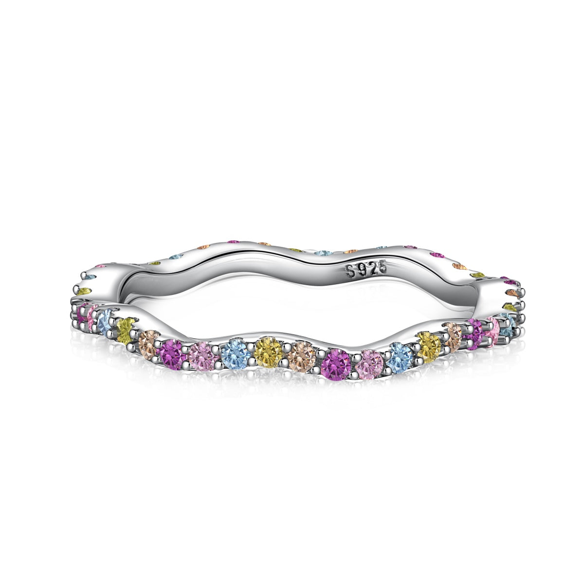 Angela Jewelry]Dainty Colorful Round Cut Party Ring
