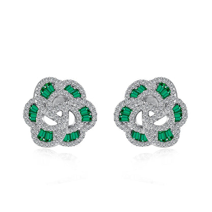 Angela Jewelry]Exquisite Flower Shape Daily Earrings
