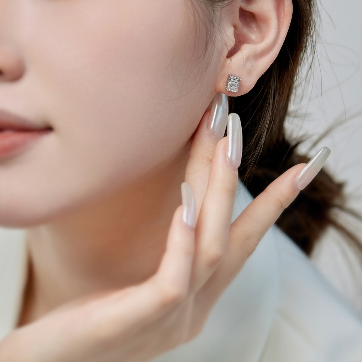 Angela Jewelry]Radiant Luxurious Princess Cut Daily Earrings