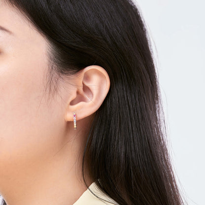 Angela Jewelry]Radiant Colorful Round Cut Earrings