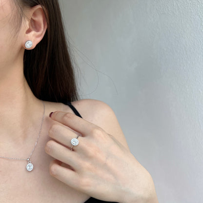 Angela Jewelry]Delicate Radiant Oval Cut Daily Earrings
