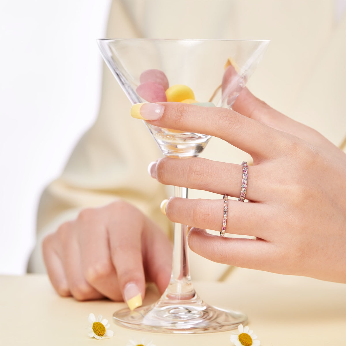 Angela Jewelry]Charming Colorful Round Cut Daily Ring