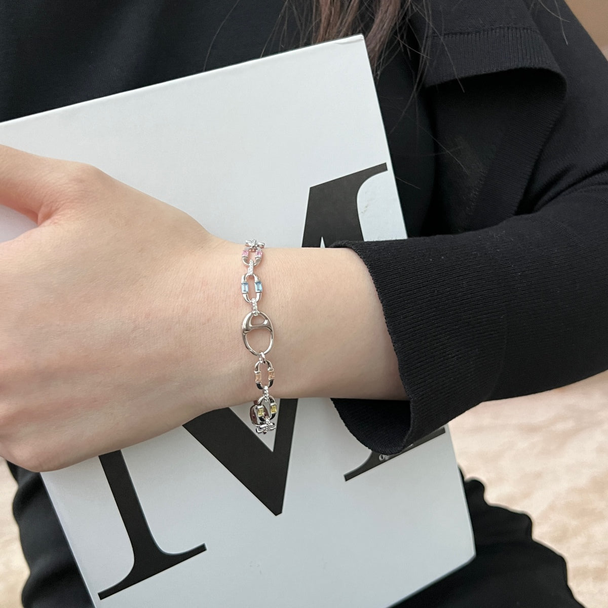 Angela Jewelry]Dazzling Colorful Daily Bracelet