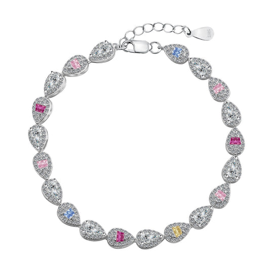 Angela Jewelry]0.25 Carat Radiant Water Drop Shape Daily Bracelet