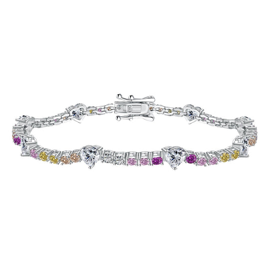 Angela Jewelry]Romantic Heart Shape Round Cut Lover Bracelet