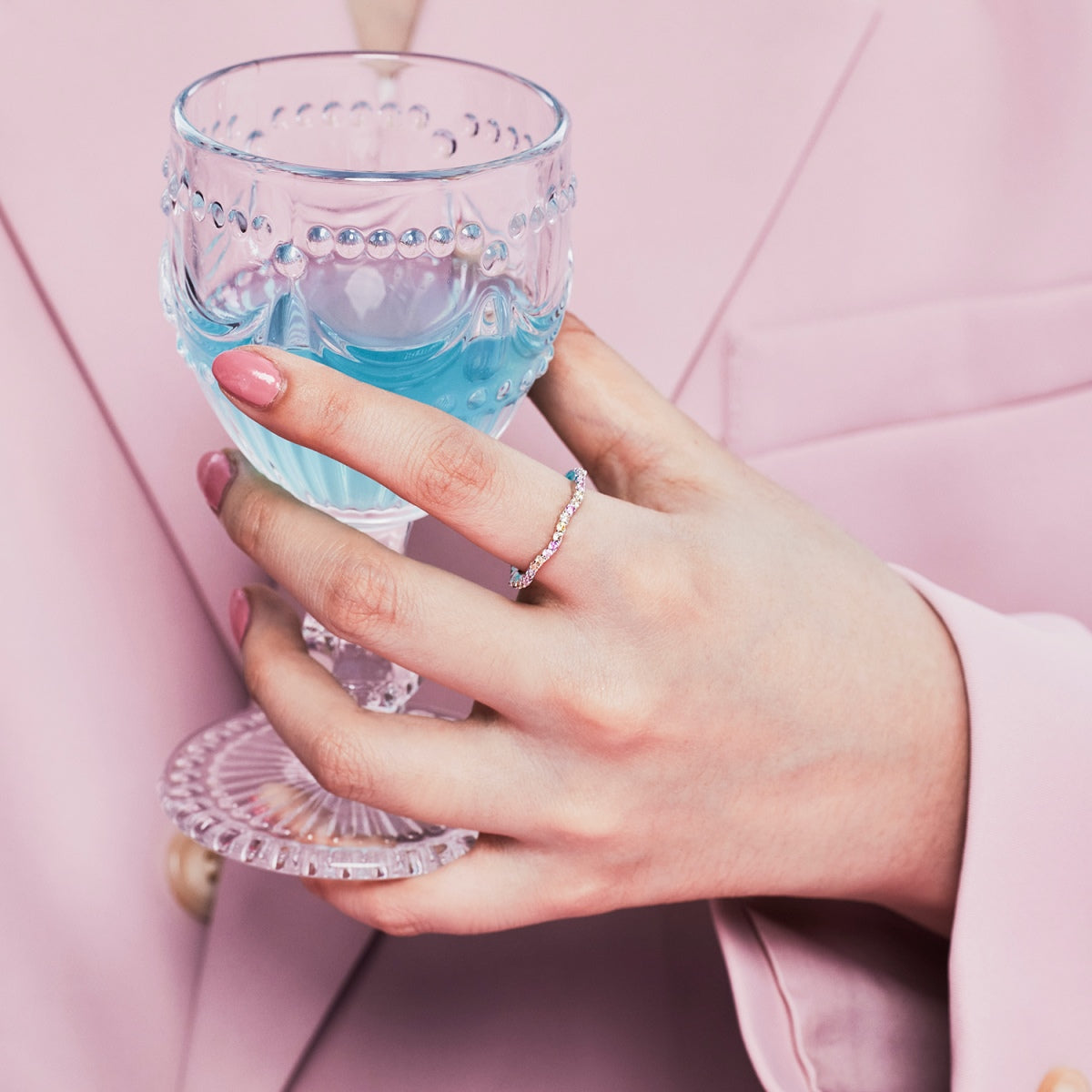 Angela Jewelry]Dainty Colorful Round Cut Party Ring