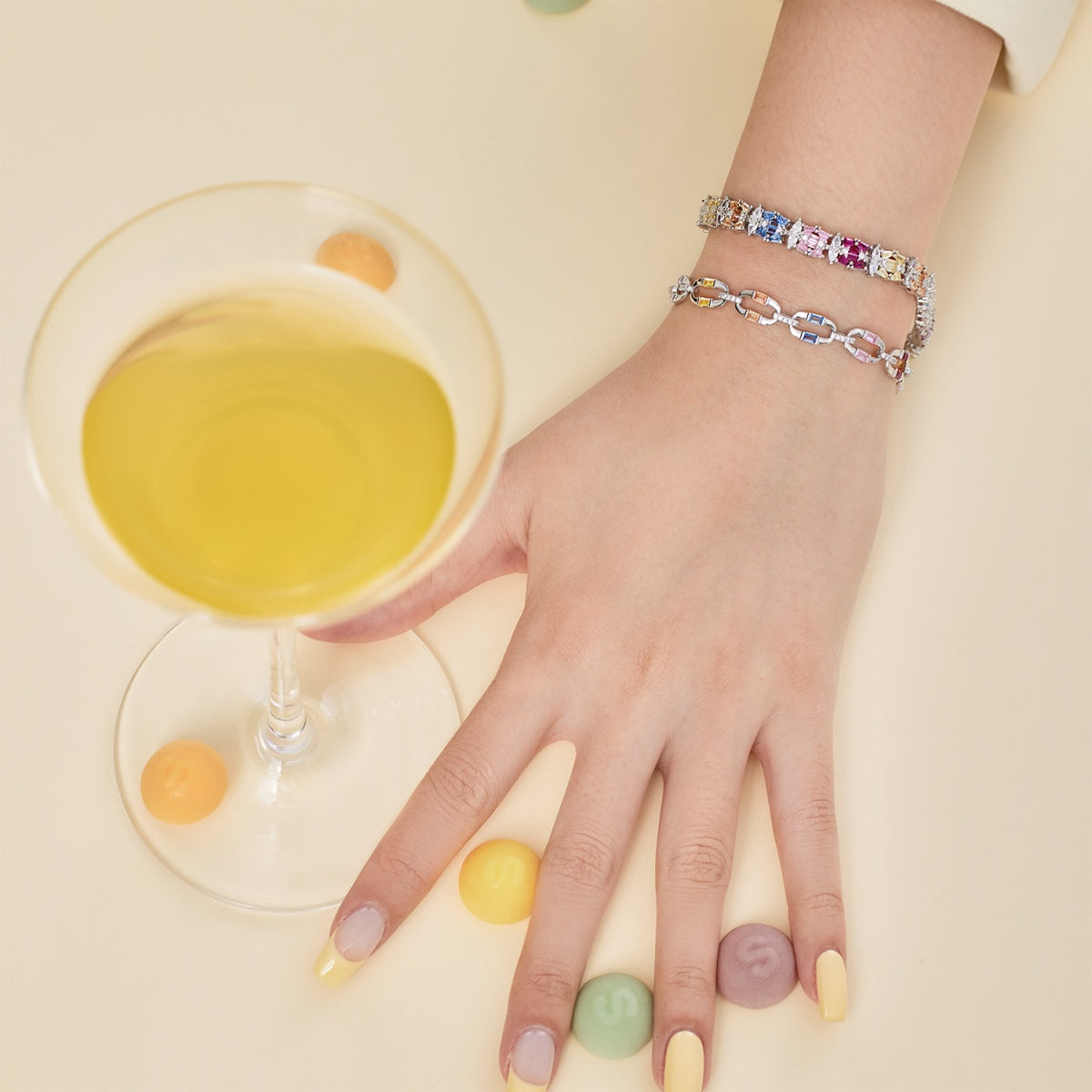 Angela Jewelry]Delicate Colorful Multi Cut Party Bracelet