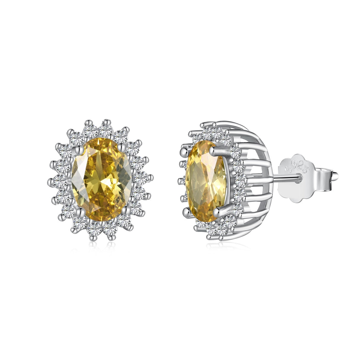 Angela Jewelry]Delicate Radiant Oval Cut Daily Earrings
