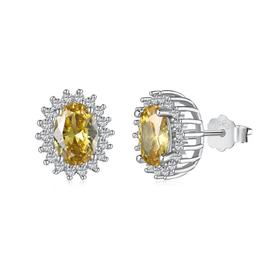 Angela Jewelry]Delicate Radiant Oval Cut Daily Earrings