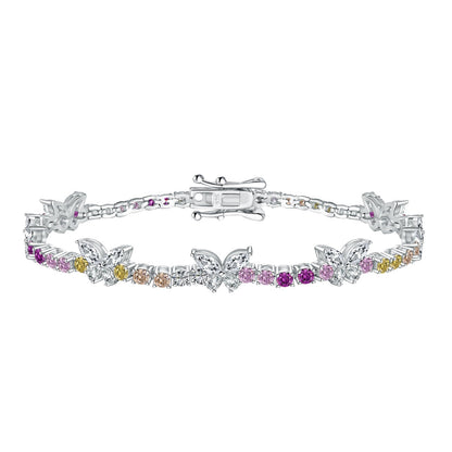Angela Jewelry]Ornate Colorful Butterfly Shape Round Cut Daily Bracelet