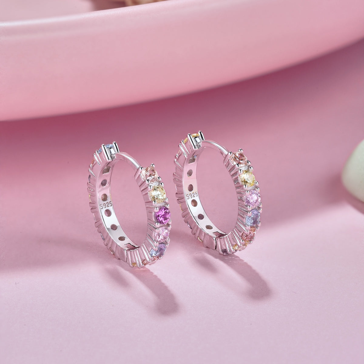Angela Jewelry]Radiant Colorful Round Cut Earrings