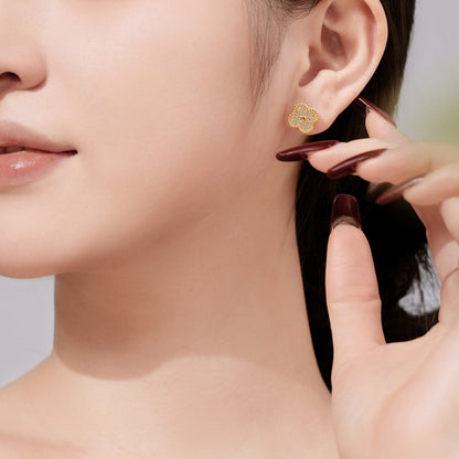 Angela Jewelry]Four Leaf Clover Fashion Earrings