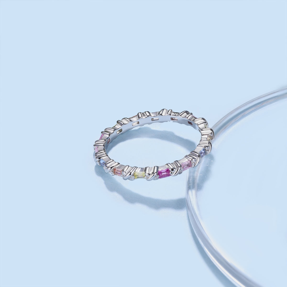 Angela Jewelry]Charming Colorful Round Cut Daily Ring
