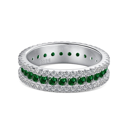 Angela Jewelry]Delicate Colorful Round Cut Daily Ring