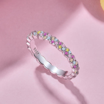 Angela Jewelry]Dainty Ebullient Round Cut Daily Ring