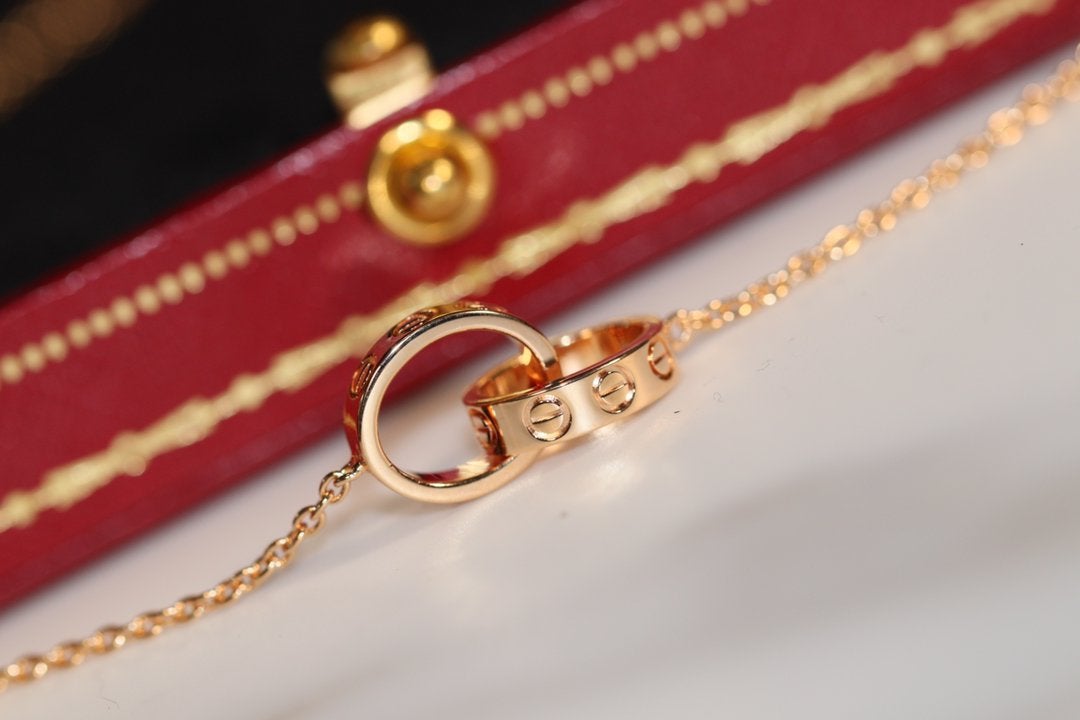 [Angela Jewellery]LOVE NECKLACE PINK GOLD AND SILVER