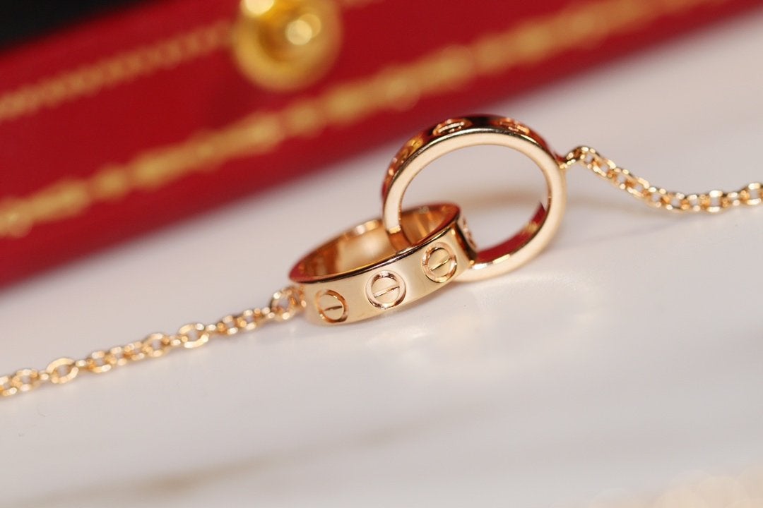 [Angela Jewellery]LOVE NECKLACE PINK GOLD AND SILVER