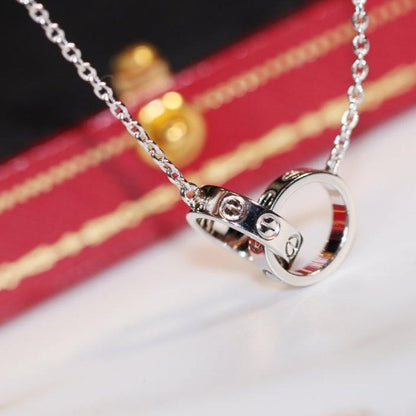 [Angela Jewellery]LOVE NECKLACE PINK GOLD AND SILVER