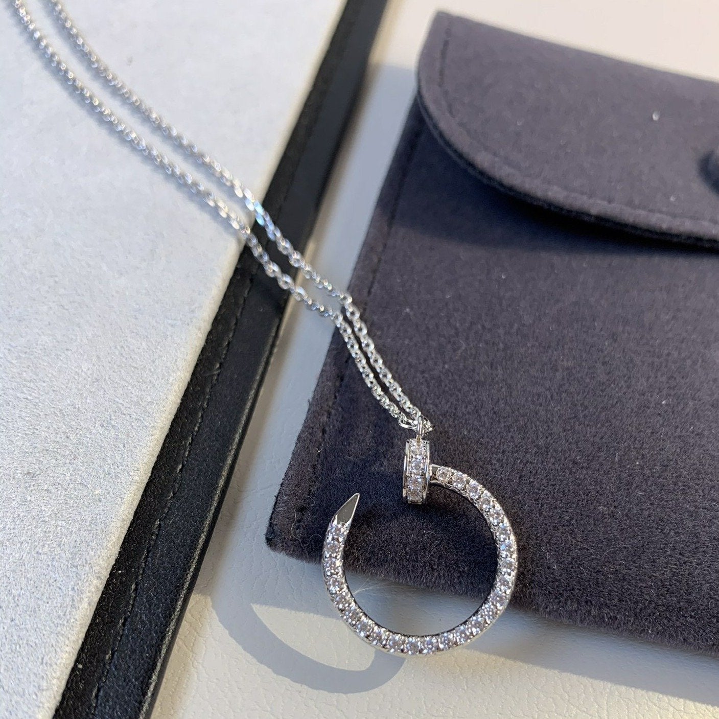 [Angela Jewellery]JUSTE NECKLACE SILVER DIAMONDS