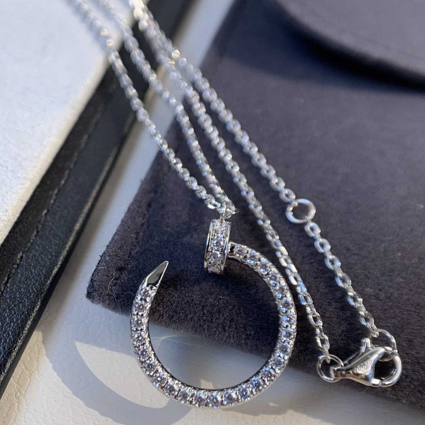 [Angela Jewellery]JUSTE NECKLACE SILVER DIAMONDS