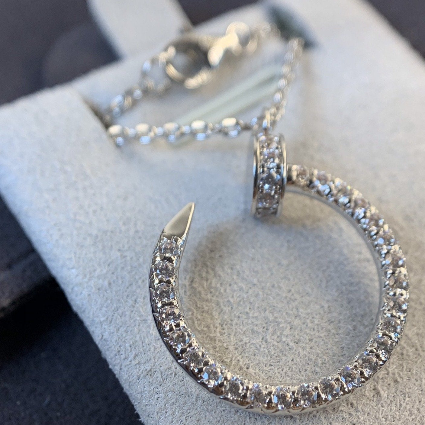 [Angela Jewellery]JUSTE NECKLACE SILVER DIAMONDS