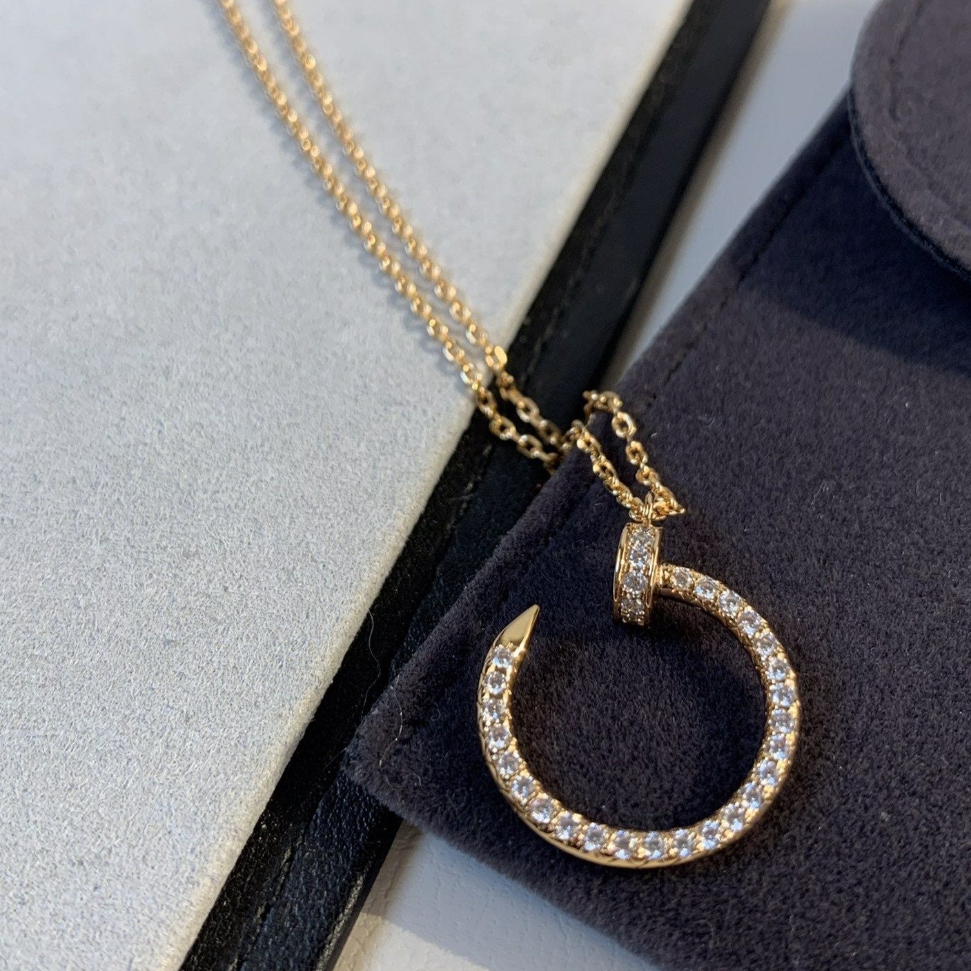 [Angela Jewellery]JUSTE NECKLACE PINK GOLD DIAMONDS