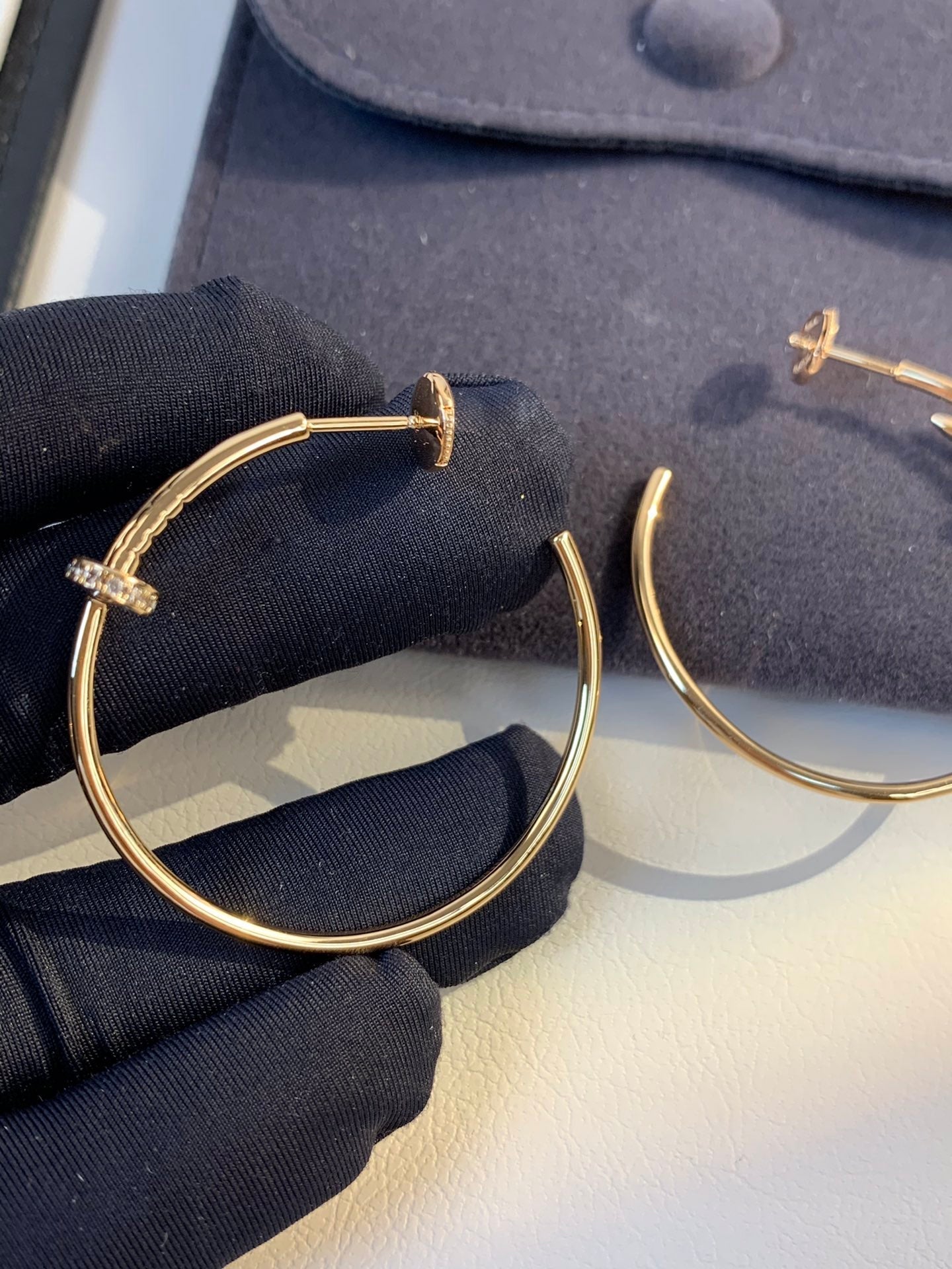 [Angela Jewellery]JUSTE EARRINGS GOLD DIAMONDS 1.8MM