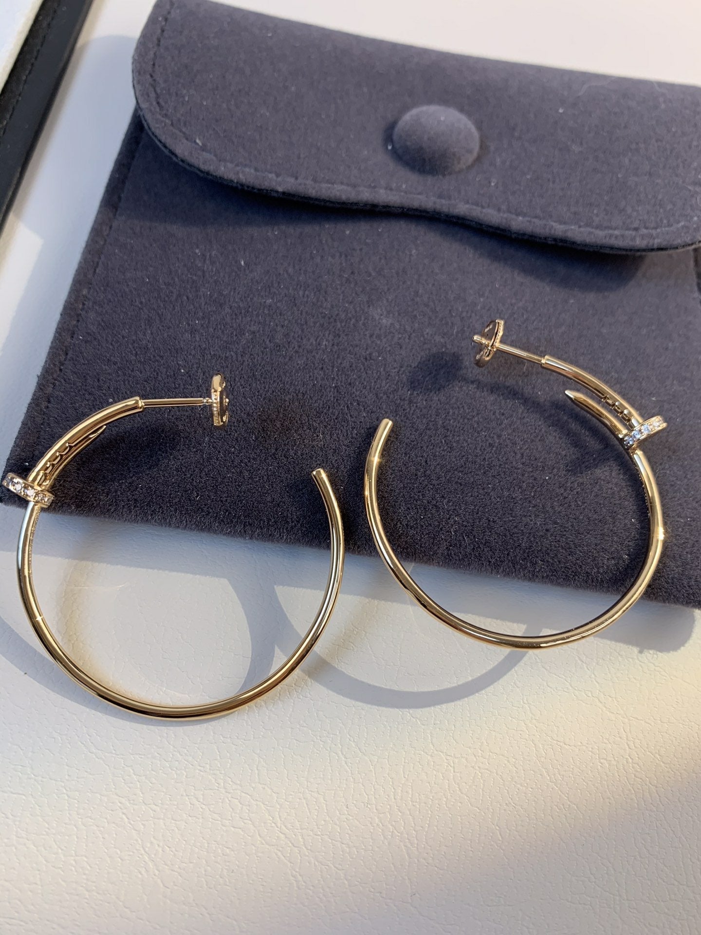 [Angela Jewellery]JUSTE EARRINGS GOLD DIAMONDS 1.8MM