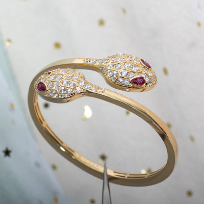 [Angela Jewellery]SERPENTI BRACELET PINK GOLD DIAMOND DOUBLE SNAKE