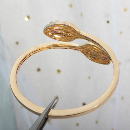[Angela Jewellery]SERPENTI BRACELET PINK GOLD DIAMOND DOUBLE SNAKE