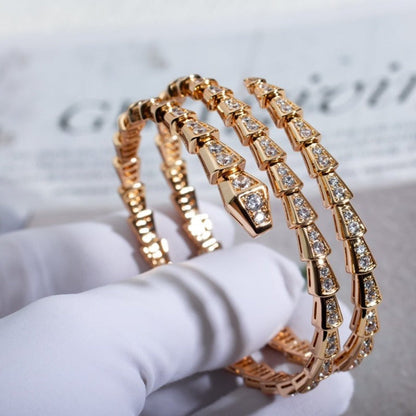 [Angela Jewellery]SERPENTI BRACELET PINK GOLD DIAMOND DOUBLE ROW
