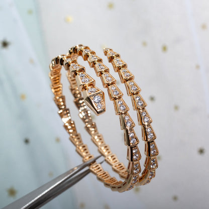 [Angela Jewellery]SERPENTI BRACELET PINK GOLD DIAMOND DOUBLE ROW
