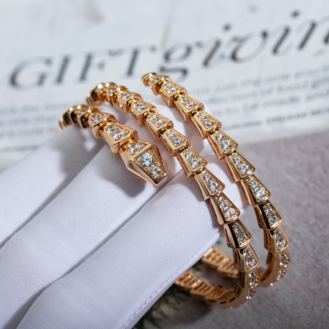 [Angela Jewellery]SERPENTI BRACELET PINK GOLD DIAMOND DOUBLE ROW