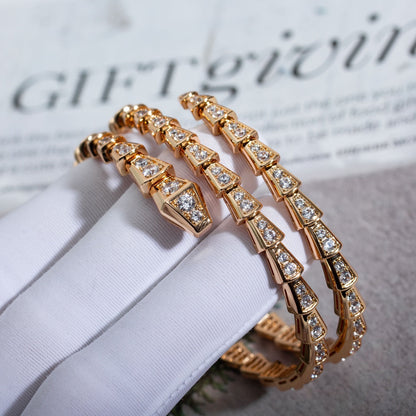 [Angela Jewellery]SERPENTI BRACELET PINK GOLD DIAMOND DOUBLE ROW