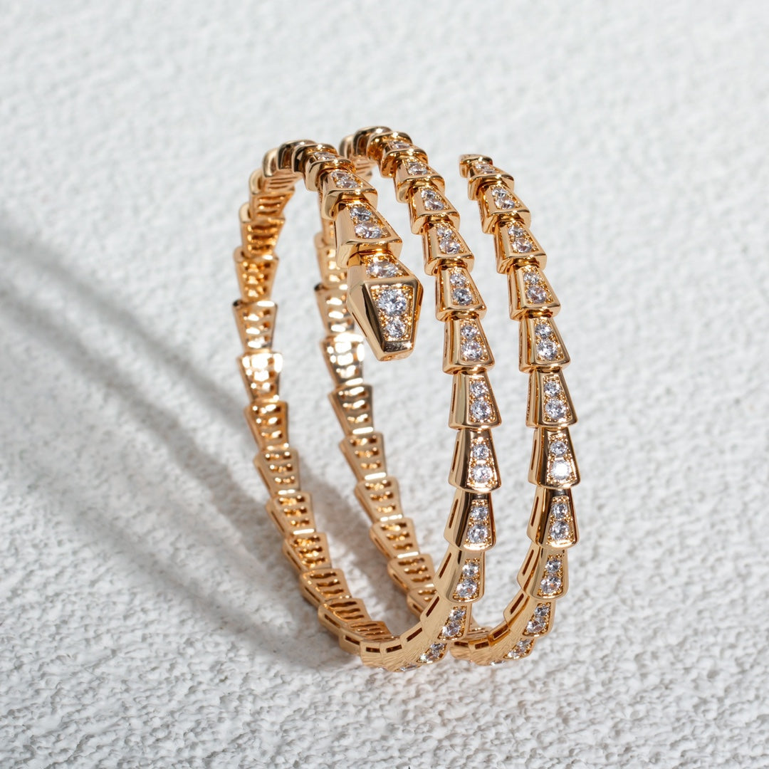 [Angela Jewellery]SERPENTI BRACELET PINK GOLD DIAMOND DOUBLE ROW