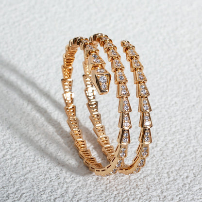 [Angela Jewellery]SERPENTI BRACELET PINK GOLD DIAMOND DOUBLE ROW