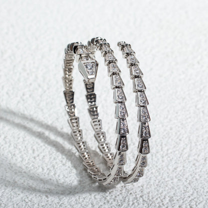 [Angela Jewellery]SERPENTI BRACELET SILVER DIAMOND DOUBLE ROW