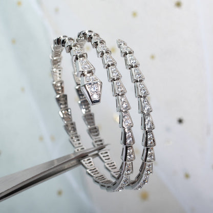 [Angela Jewellery]SERPENTI BRACELET SILVER DIAMOND DOUBLE ROW