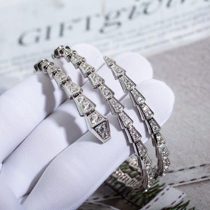 [Angela Jewellery]SERPENTI BRACELET SILVER DIAMOND DOUBLE ROW