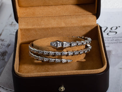 [Angela Jewellery]SERPENTI BRACELET SILVER DIAMOND DOUBLE ROW