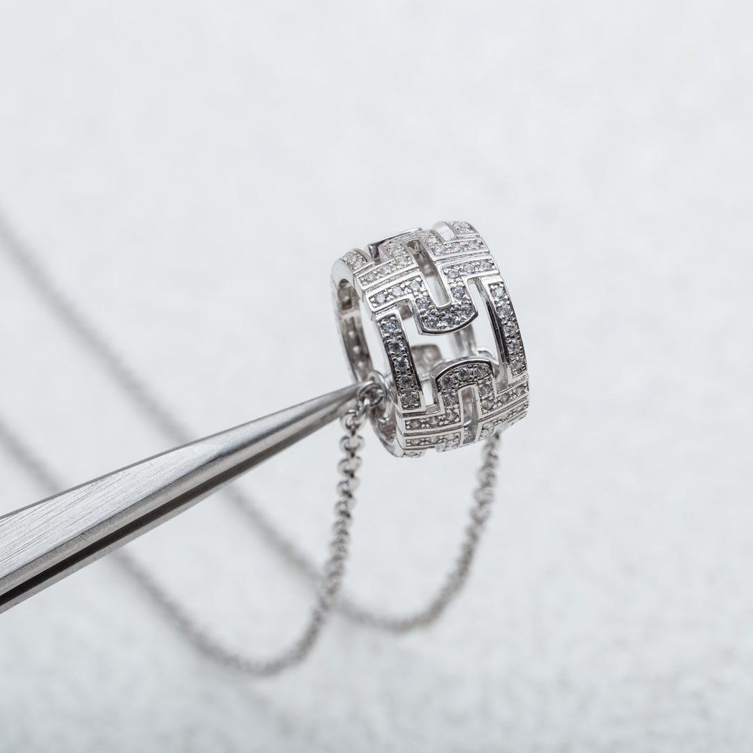 [Angela Jewellery]PARENTESI NECKLACE SILVER DIAMOND
