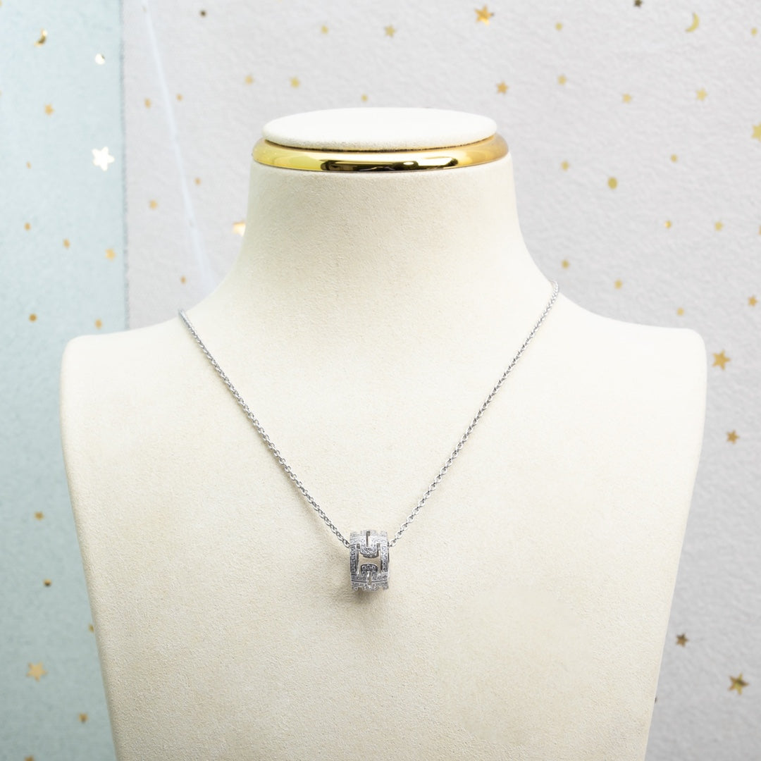 [Angela Jewellery]PARENTESI NECKLACE SILVER DIAMOND