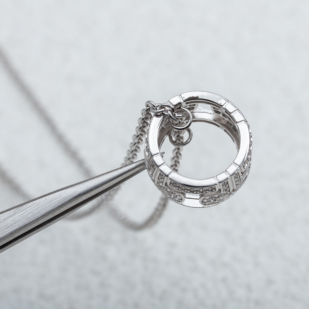 [Angela Jewellery]PARENTESI NECKLACE SILVER DIAMOND