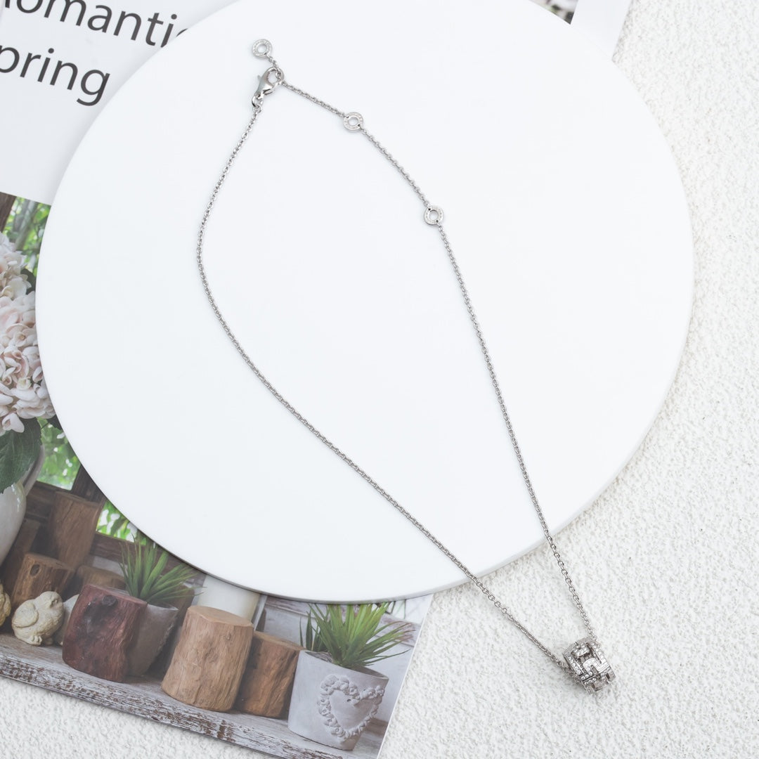 [Angela Jewellery]PARENTESI NECKLACE SILVER DIAMOND