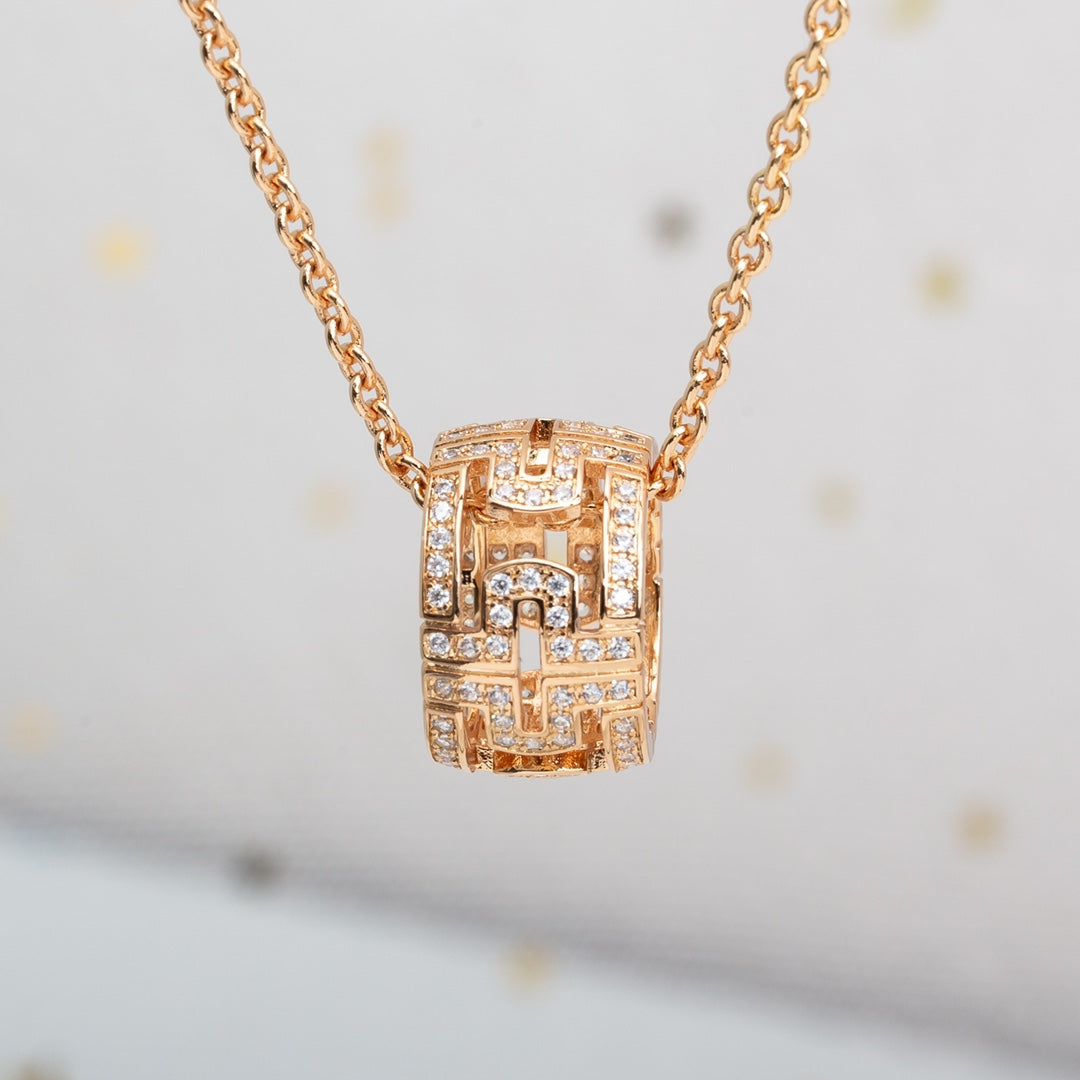 [Angela Jewellery]PARENTESI NECKLACE PINK GOLD DIAMOND