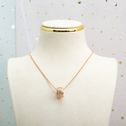 [Angela Jewellery]PARENTESI NECKLACE PINK GOLD DIAMOND