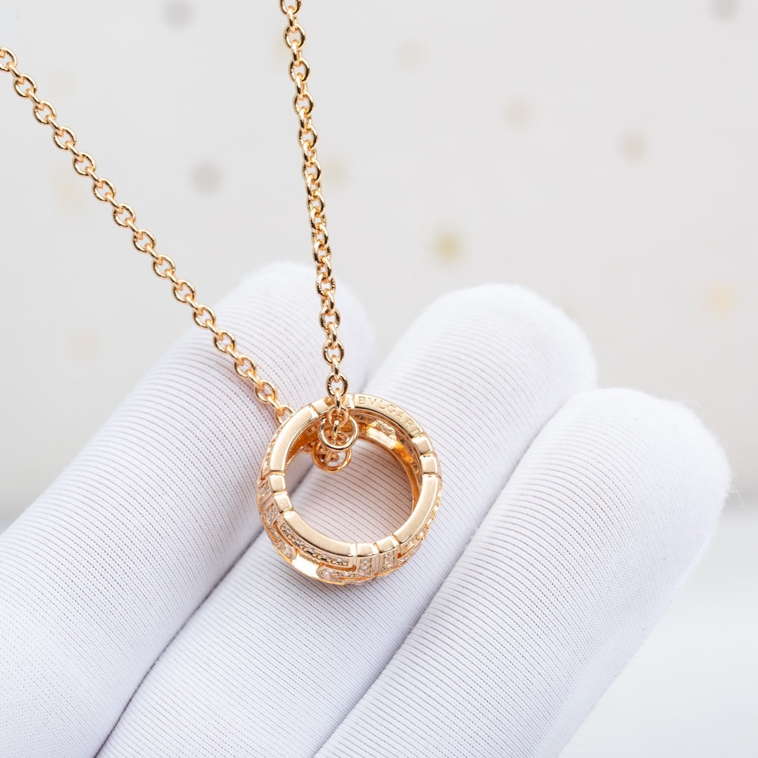 [Angela Jewellery]PARENTESI NECKLACE PINK GOLD DIAMOND